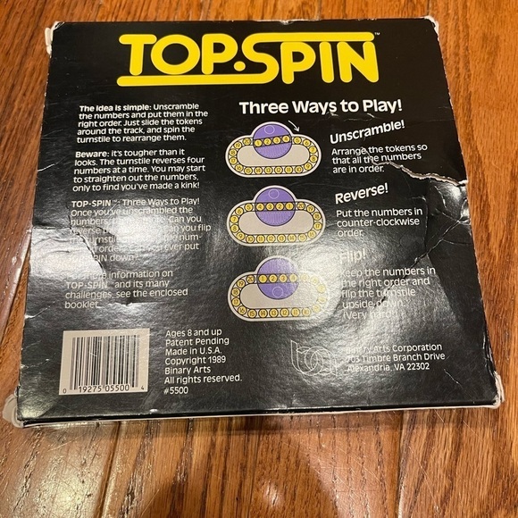 TOP SPIN Puzzle Brain Teaser Numbers Game Toy Binary Arts USA Made Vintage - Picture 7 of 9
